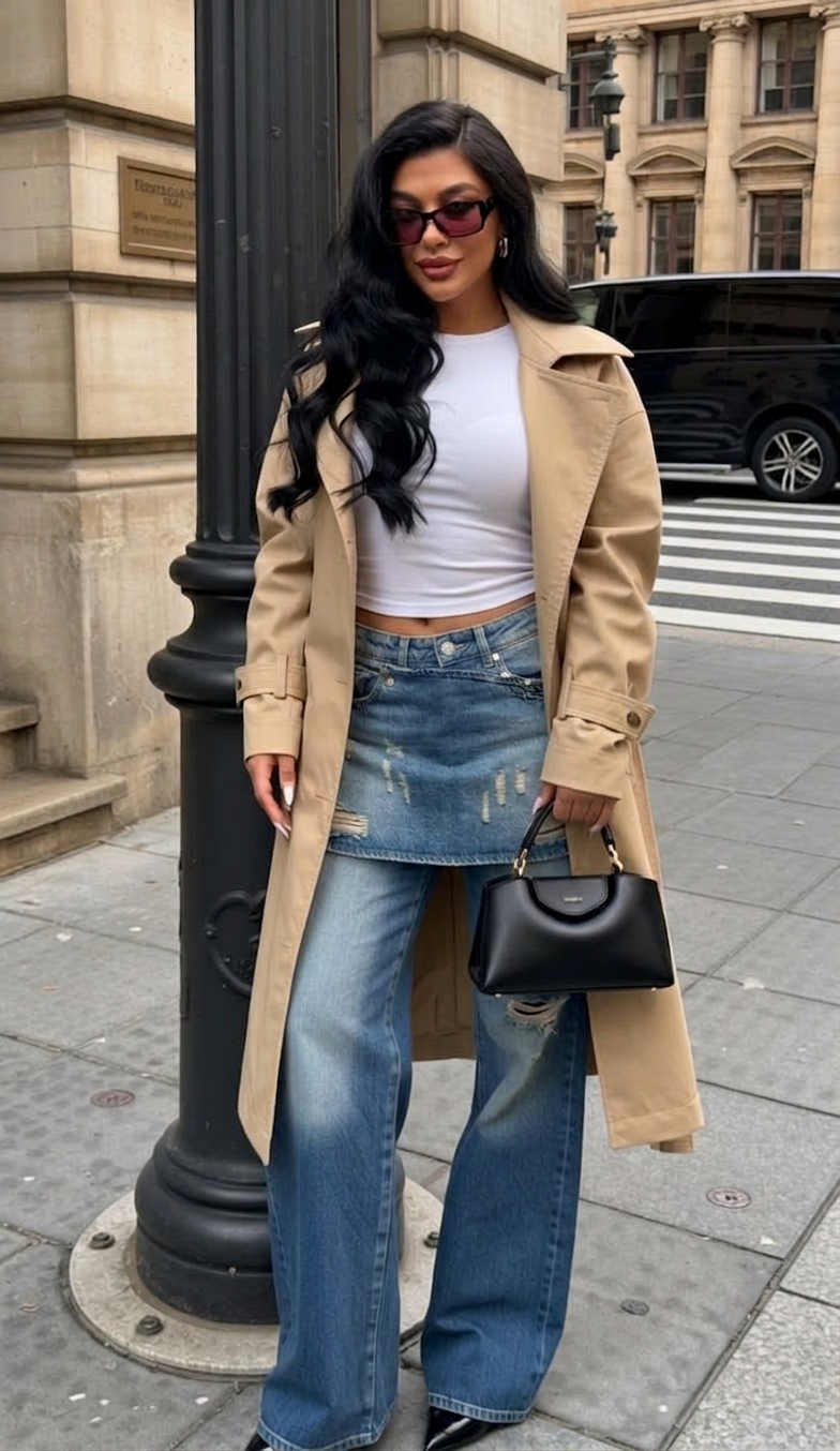 The Skirted Denim Pants