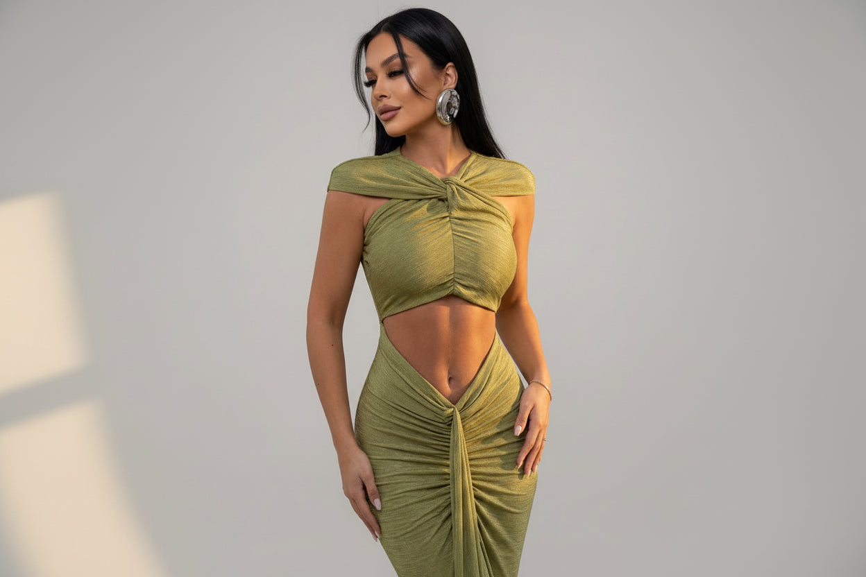 The Olive Aura Dress